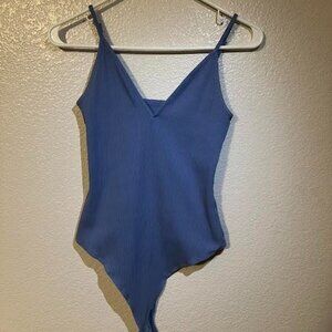 Light Blue V-Neck Bodysuit